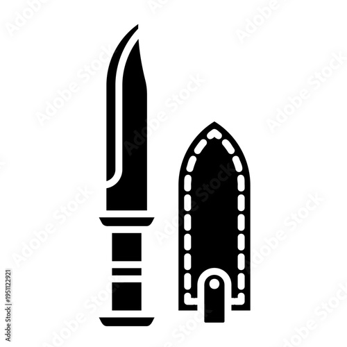 Hunting Knife and Sheath Icon