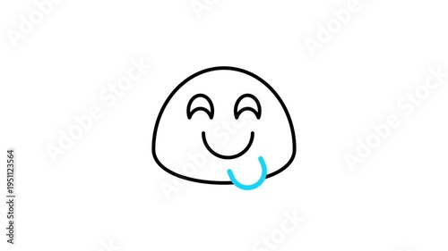 Yummy emoji animated icon video stock