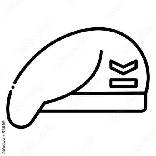 Military Beret Icon: Army Soldier Headgear Symbol
