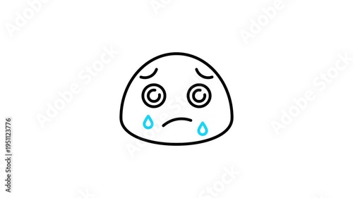 Crying emoji animated icon video