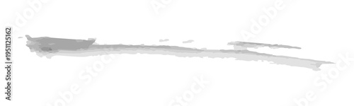 Abstract Grey Watercolor Brush Stroke Banner Isolated on Transparent Background