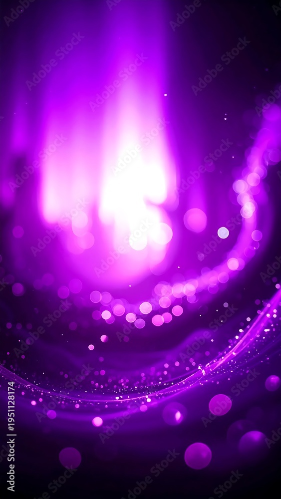 Fototapeta premium A vibrant purple abstract artwork with glowing light and sparks
