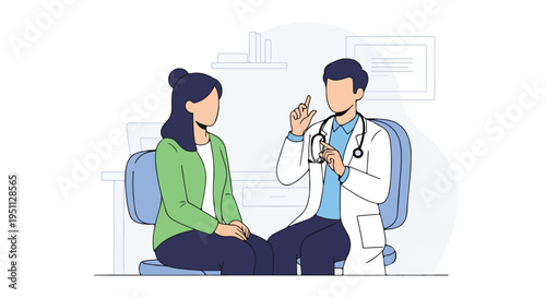 Doctor consults with a patient in a modern clinic office setting