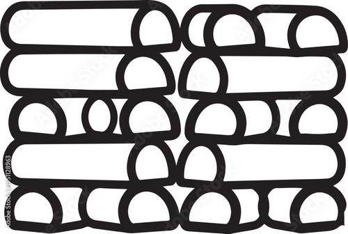 A detailed illustration of a brick wall with a unique pattern of circular indentations. Vector