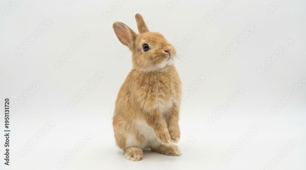 Obraz premium Cute Brown Rabbit Sitting Alone.