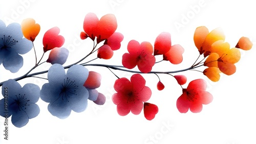 Watercolor painting of branch with flowers delicate watercolor artwork depicting a blooming branch capturing the ephemeral beauty of spring