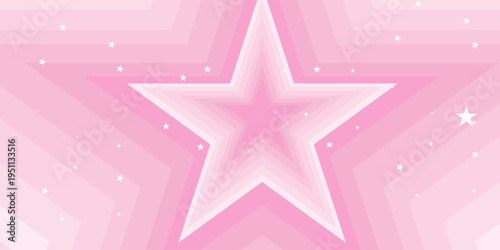 Beautiful background pink stars with sparkles. Vector illustration
