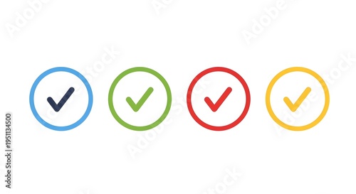 Minimalist Tick Symbols for Success and Approval