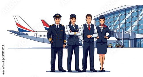 Airline Crew Standing Together.