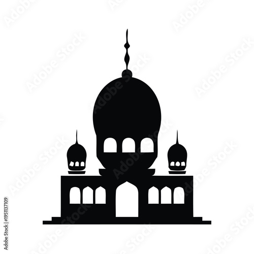 Black and white of a church with a tall steeple and arched windows religious building minimalist