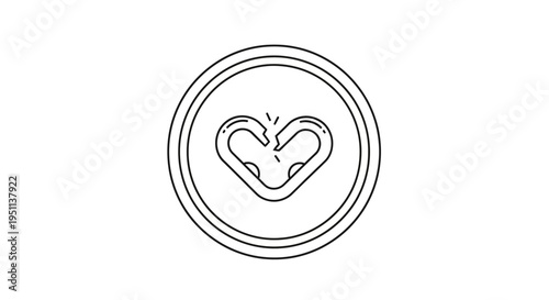 a line drawing of a heart shaped animal head.