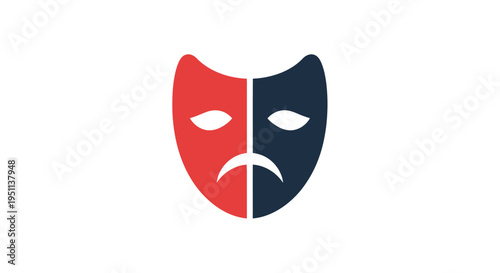 Theatrical masks symbolizing drama and emotion.