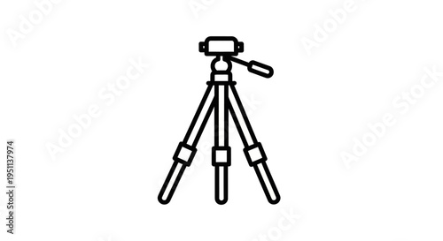 Simple line drawing of a tripod.