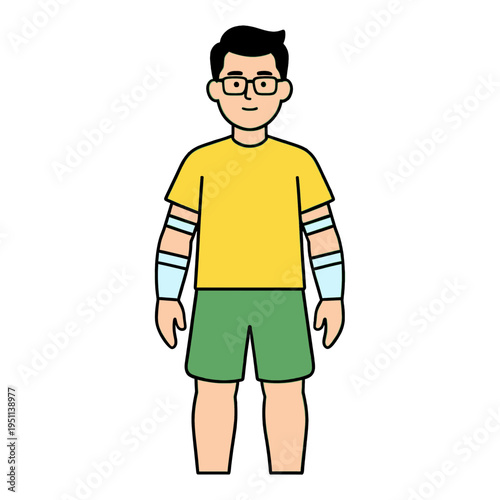 Athlete With Arm Bands Flat Icon