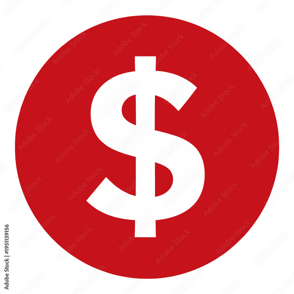 Obraz premium Dollar Sign In Circle Filled Vector Icon
