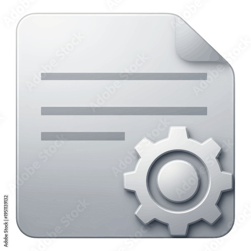 Document With Gear Icon 3d