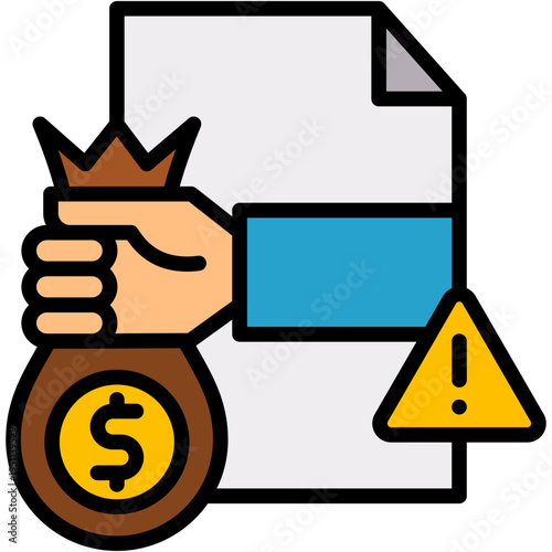 Fraud Case lineal color icon