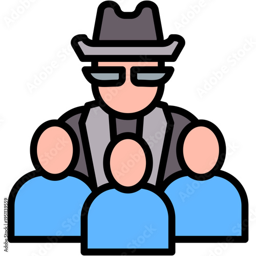 Organized Crime lineal color icon