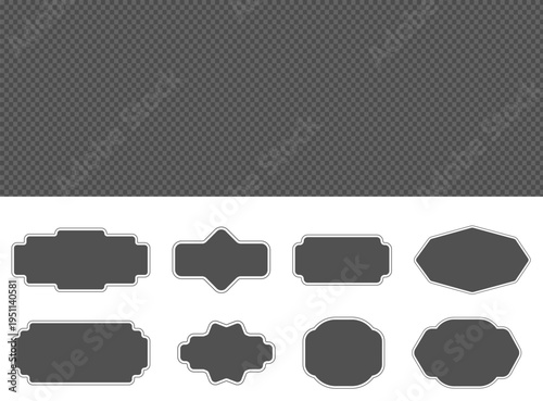 Vintage label set, elegant art deco frame, banner. Classic tags for handmade branding and rustic packaging. Sale sticker, certificate retro emblem 