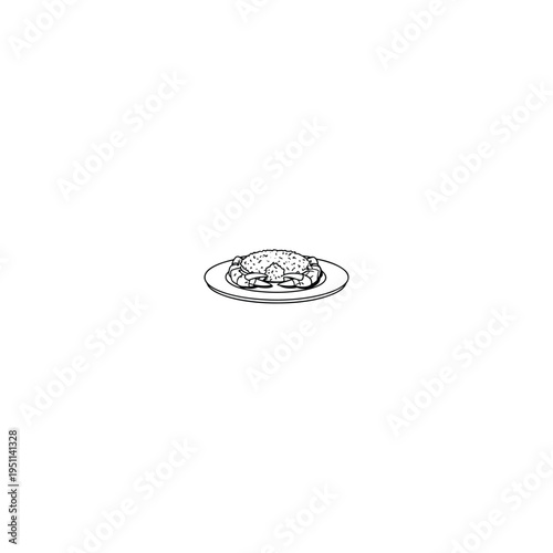 Crab-cake-art-Vector Illustration.