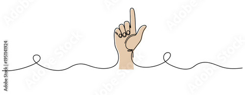 Single hand pointing upward raised on white background. no editable strokes
