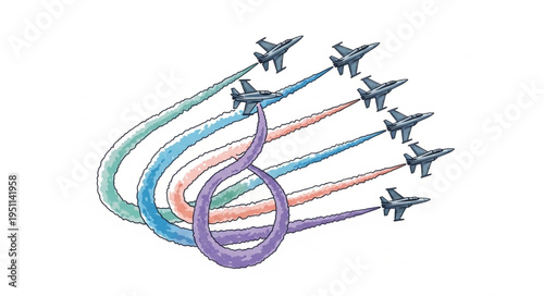 Military Jets Fly Formation.