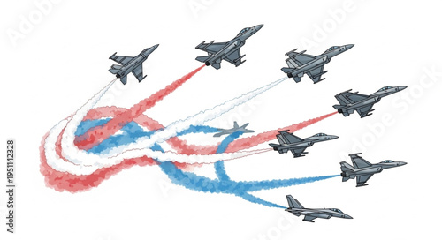 Military Jets Fly Formation.