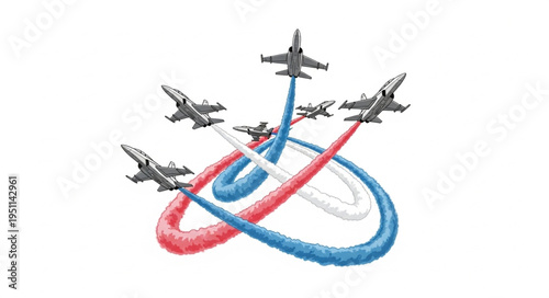 Military Jets Fly Formation.