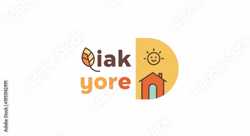 A sunny scene shows a house with a leaf and a smiling face near a sunny window.