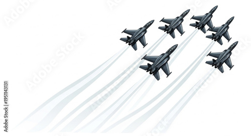 Military Jets Fly Formation.