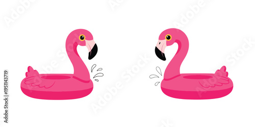 Pink flamingo floaters with transparent background