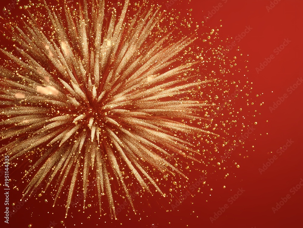 Naklejka premium Golden Firework Explosion Celebration Sparkle Festive Background