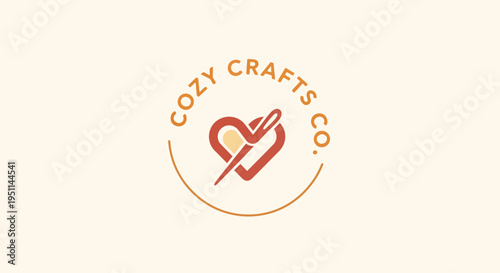 Cozy Crafts Co features a needle through heart logo on a cream background