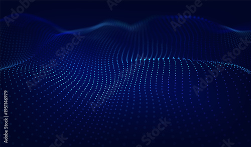 Digital technology ai abstract business blue background for future science and data banner concept. Network connection flow design for cyberspace and big data presentation.