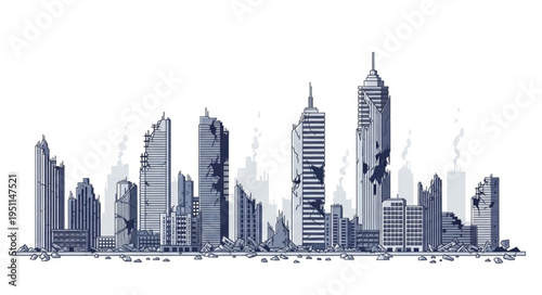 City Skyline Urban Buildings.