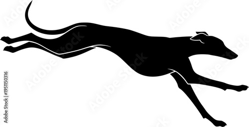 Greyhound Sprints Fast Action Silhouette Vector Art