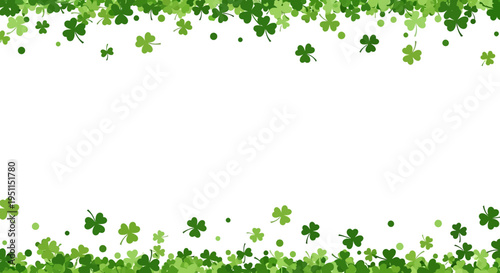 Green Clover Leaves Border - St. Patrick's Day Background