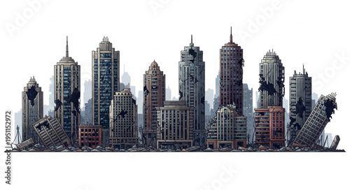 City Skyline Urban Buildings.