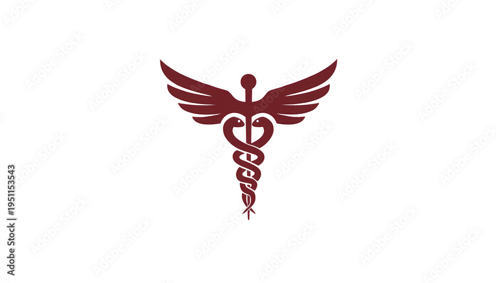 Fototapeta premium medical caduceus symbol with wings isolated on transparent background