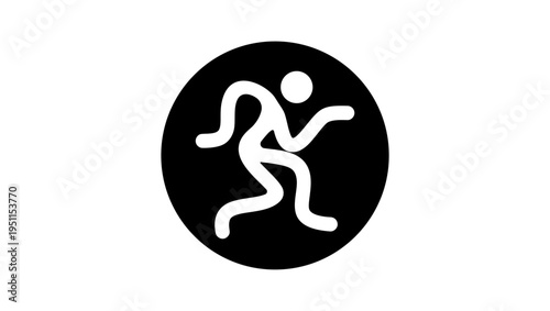 a road sign with a dancing man, black isolated silhouette