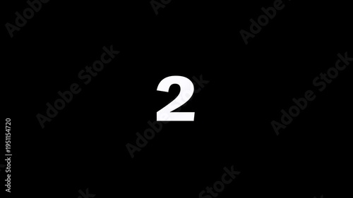5 to 0 second modern countdown timer animation on black background. Five, Four, three ,two, One, GO!. 5 4 3 2 1 countdown let's go text animation for start