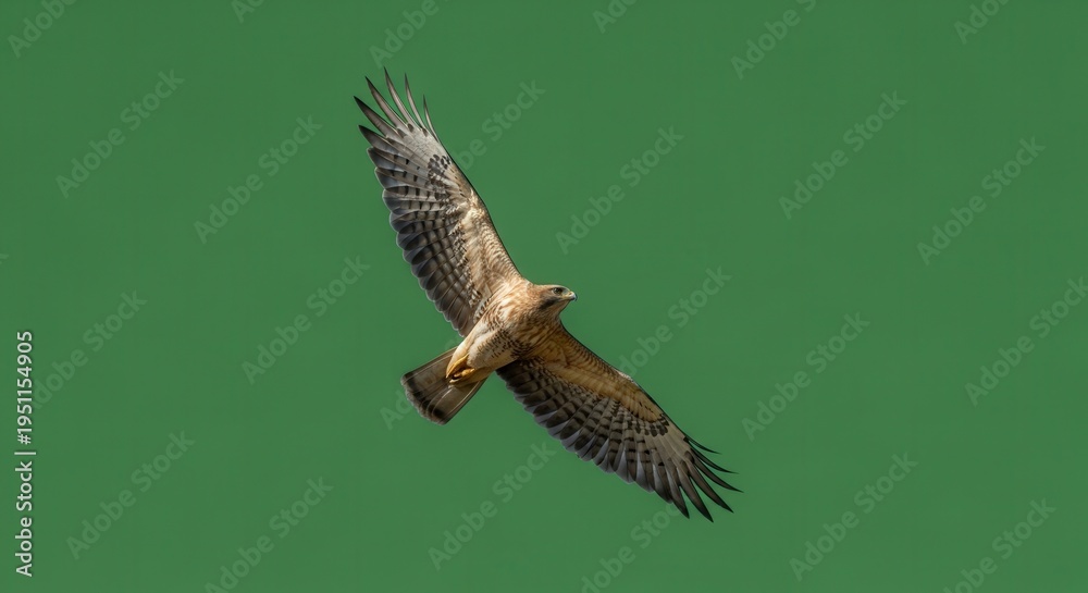 Fototapeta premium Majestic Bird of Prey Soaring Through Clear Sky with Outstretched Wings