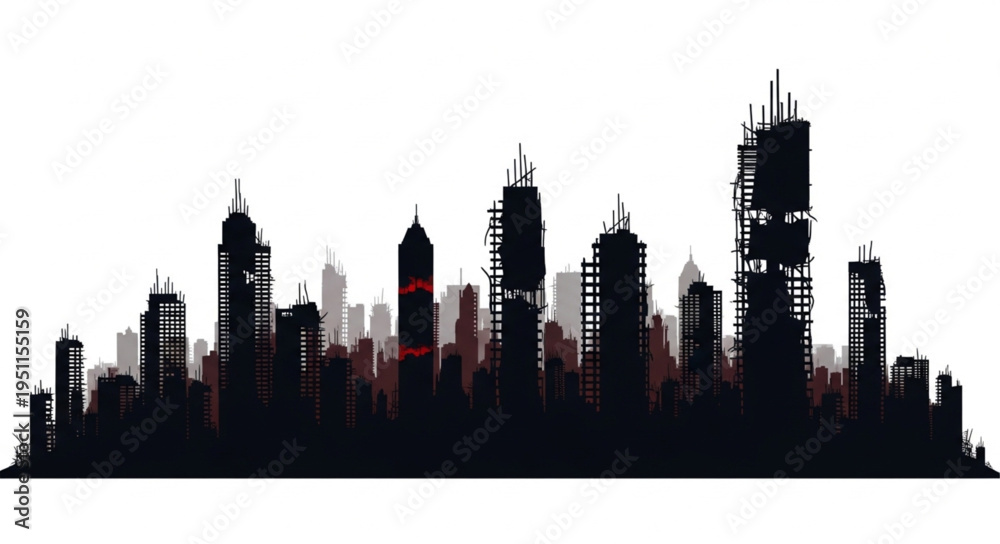 Obraz premium City Skyline Urban Landscape Silhouette.