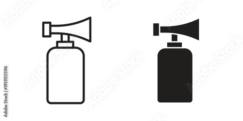 Air horn icon line drawing. Minimalist style icons