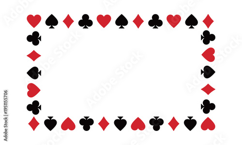 トランプのマークの四角形フレーム