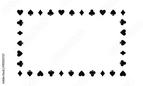 トランプのマークの四角形フレーム