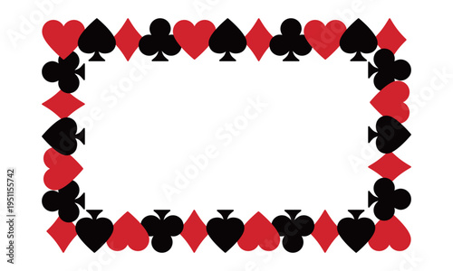 トランプのマークの四角形フレーム