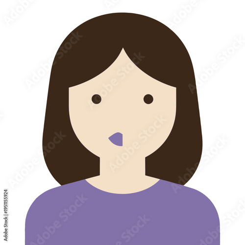 Female Avatar With Pink Lips Flat Icon