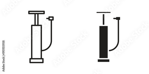 Air pump icon line drawing. Minimalist style icons