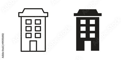 Apartment icon line drawing. Minimalist style icons